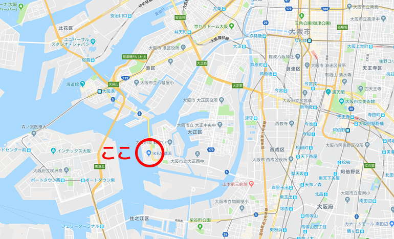 IKEA鶴浜の地図