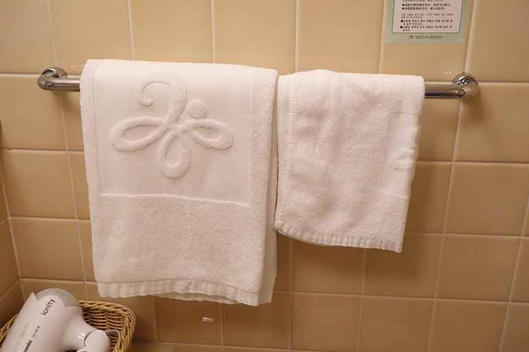 新阪急ホテルの客室のタオル類